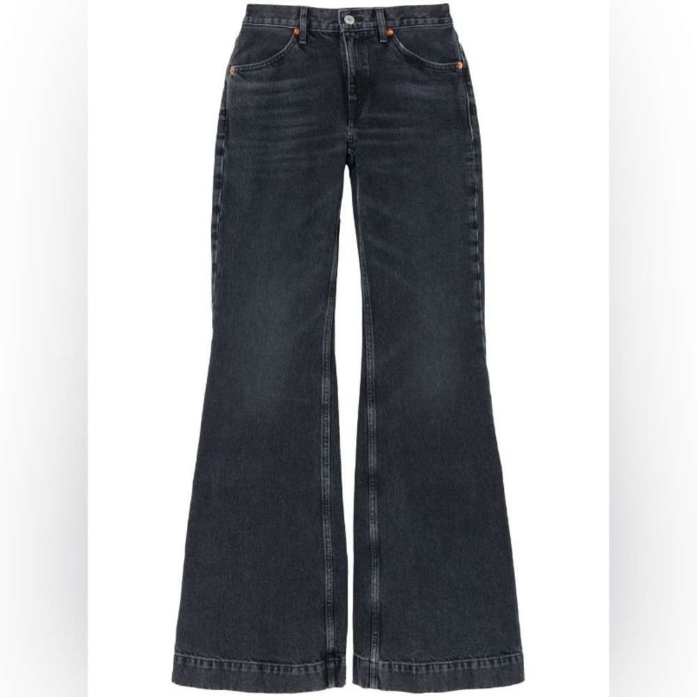 RE/DONE 70s Women’s Mid-Rise Flare Jeans in Smoky Black Size 26
